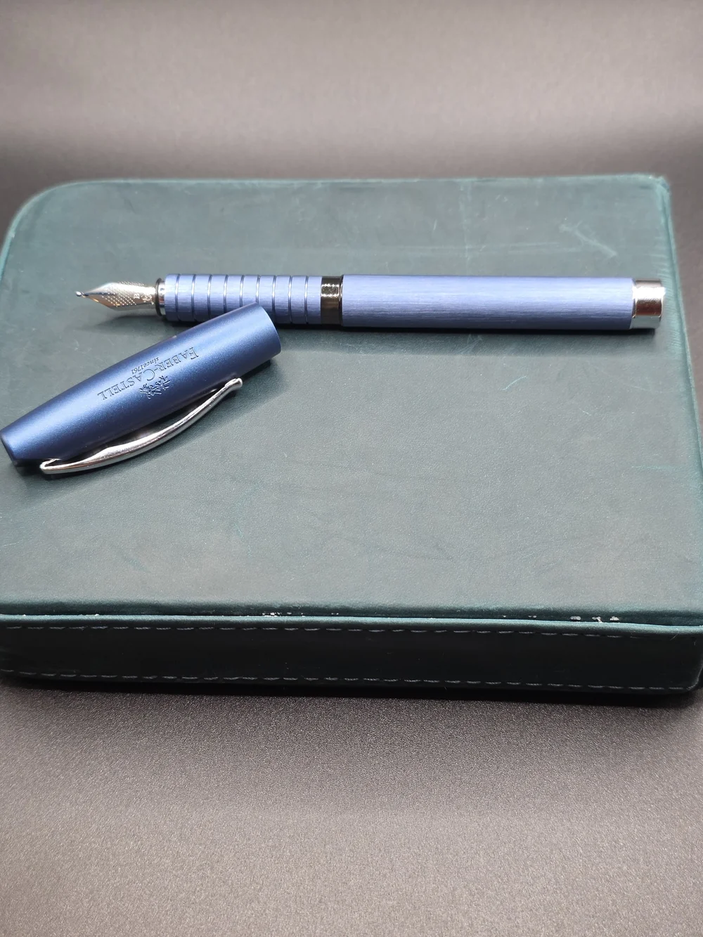 Faber-Castell Essentio Fountain Pen- Matte Blue - Steel Nib, Broad.